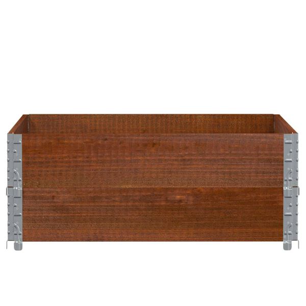 vidaXL Nadstawki paletowe, 2 szt., brązowe, 100x100 cm, drewno sosnowe