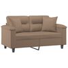 vidaXL 2-osobowa sofa z poduszkami, cappuccino, 120 cm, sztuczna sk&oacute;ra