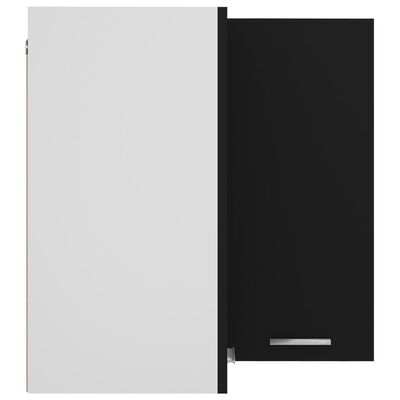 vidaXL Wisząca szafka narożna, czarna, 57x57x60 cm, płyta wiórowa