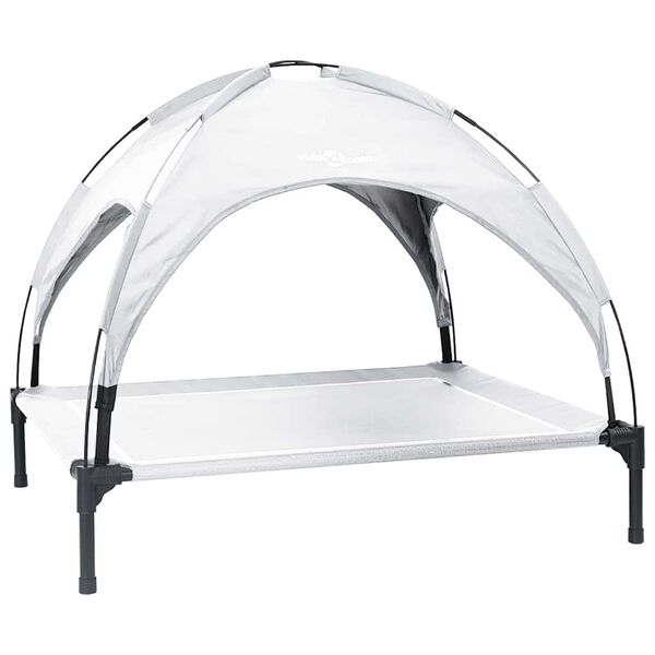 vidaXL Legowisko dla psa Srebrnoszary 90 x 81 x 80,5 cm Stal