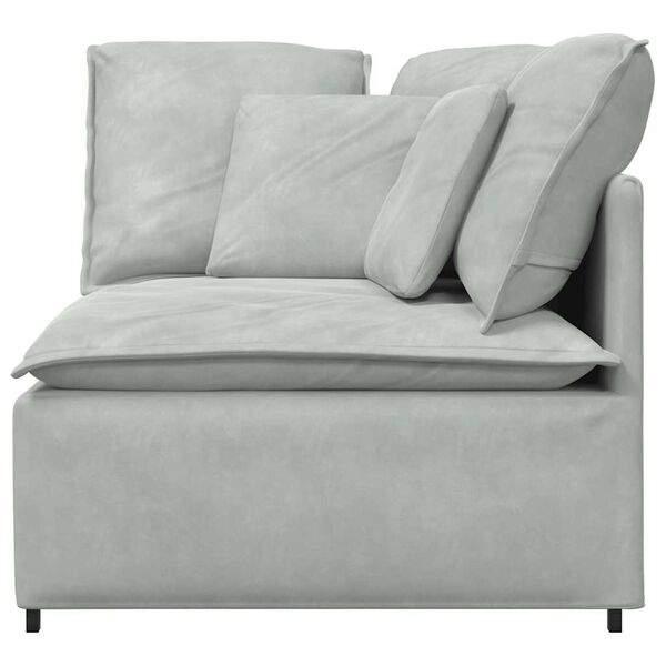 vidaXL Modułowy Narożnik Sofa z Poduszkami Jasnoszary 100 cm