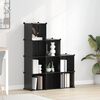 vidaXL Regał kostkowy z 9 przegrodami, czarny, PP