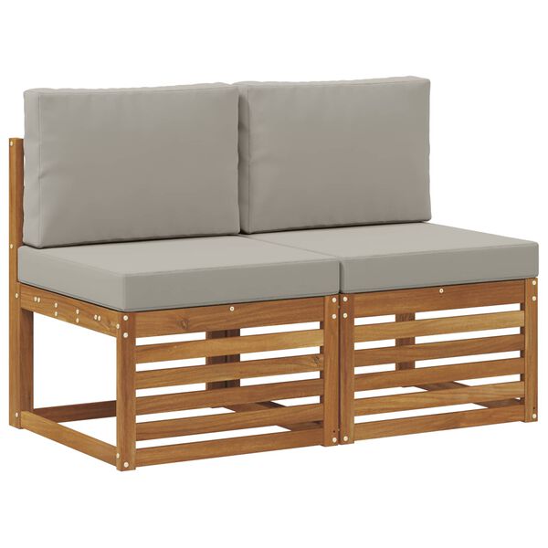 vidaXL 2 Sztuka Środkowa sofa ogrodowa Lite Drewno Akacji Naturalny