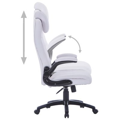 vidaXL Krzesło obrotowe z białej sztucznej skóry, regulowane