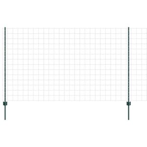 vidaXL Ogrodzenie Euro z słupkiem 10 x 1,4 m Stal pokryta PVC zielony