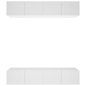 vidaXL Szafki TV, 4 szt., białe, 80x30x30 cm, materiał drewnopochodny