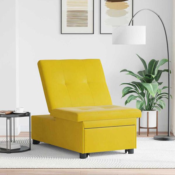 vidaXL Sofa z funkcją spania Żółty 67 x 194 x 38 cm Aksamit