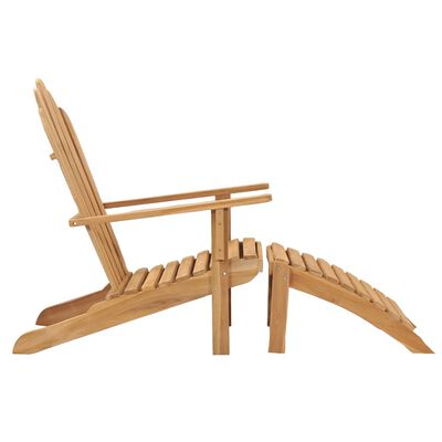 vidaXL Krzesło Adirondack z podnóżkiem, lite drewno tekowe