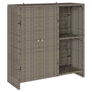 vidaXL Szafka do przechowywania z p&oacute;łką Szary 100 x 36 x 102 cm rattan
