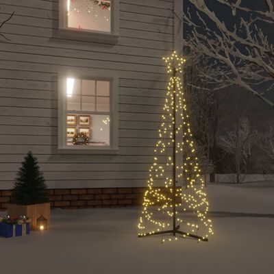 vidaXL Choinka stożkowa, 200 ciepłych białych LED, 70x180 cm