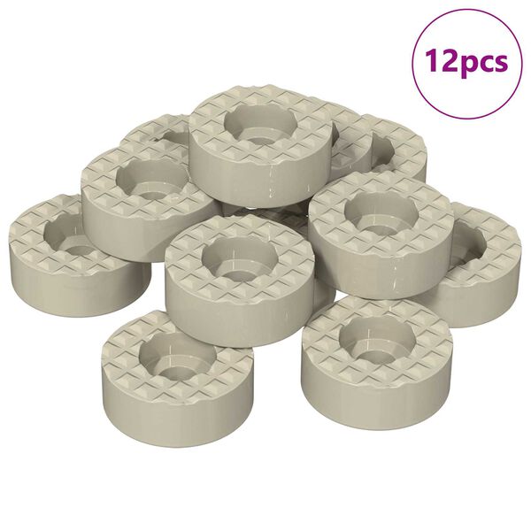 vidaXL Osłony n&oacute;g krzesła 12 pcs przezroczysty &Oslash; 15 x 16 mm PVC