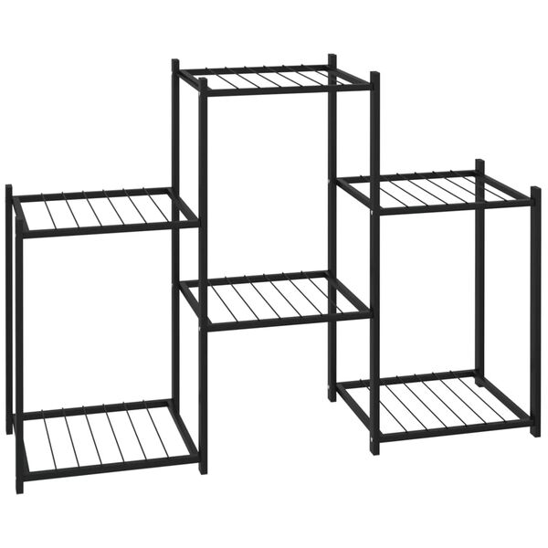 vidaXL Kwietnik, 83x25x60 cm, czarny, żelazny