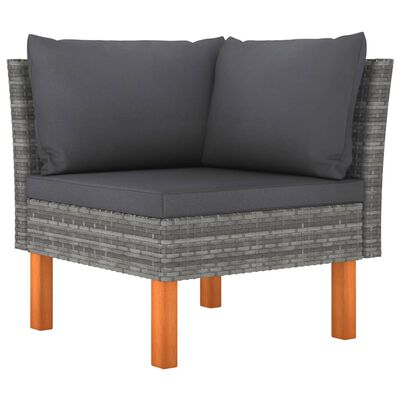 vidaXL 4-osobowa sofa ogrodowa z poduszkami, polirattan, szara