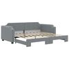 vidaXL Sofa rozsuwana, jasnoszara, 90x190 cm, tkanina