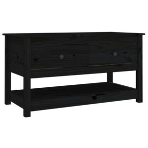 vidaXL Stolik kawowy, czarny, 102x49x55 cm, lite drewno sosnowe