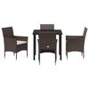 vidaXL Zestaw do jadalni w ogrodzie 5 pcs Brązowy polirattan