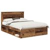 vidaXL Ramka ł&oacute;żka Stare drewno 150 x 200 cm Lite drewno sosnowe