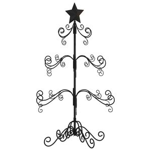 vidaXL Metalowa choinka świąteczna, do dekoracji, czarna, 90 cm