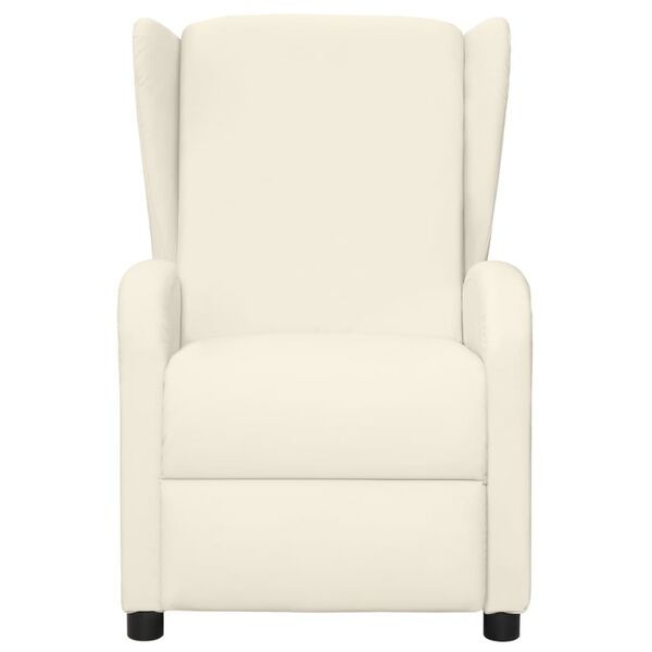 vidaXL Fotel uszak ułatwiający wstawanie, masujący, kremowy, ekosk&oacute;ra