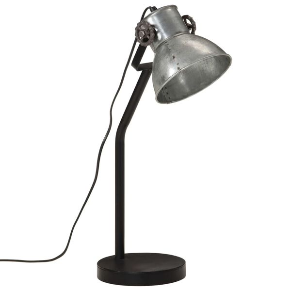 vidaXL Lampa stołowa, 25 W, srebrny vintage, 17x17x60 cm, E27