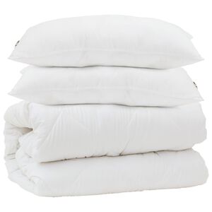 vidaXL Zestaw kołder z poduszką 3 pcs Biały Mikrofibra i Puch