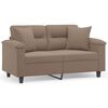 vidaXL 2-osobowa sofa z poduszkami, kolor taupe, 120 cm, mikrofibra