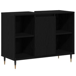 vidaXL Szafka Łazienkowa Czarny 80 x 33 x 60 cm Drewno inżynieryjne