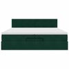 vidaXL Rama ł&oacute;żka otomana z materacem, zielona, 200x200 cm, aksamit