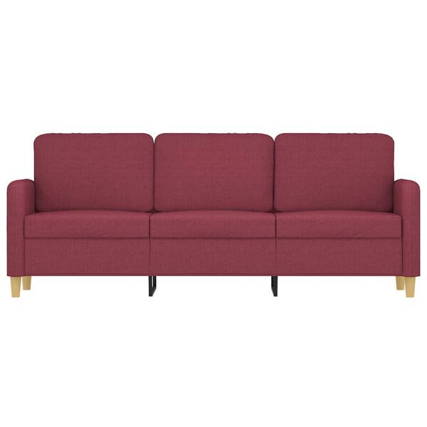 vidaXL Sofa 3-osobowa, winna czerwień, 180 cm,tapicerowana tkaniną
