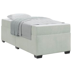 vidaXL Ramka ł&oacute;żka z materacem Jasnoszary 80 x 200 cm tkanina