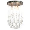vidaXL Lampa sufitowa z kryształkami i koralikami, srebrna, 3xG9