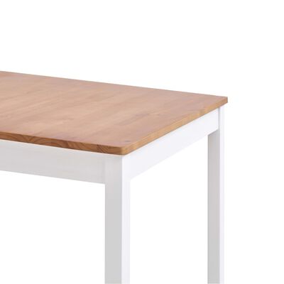 vidaXL Stół do jadalni, biało-brązowy, 140x70x73 cm, drewno sosnowe