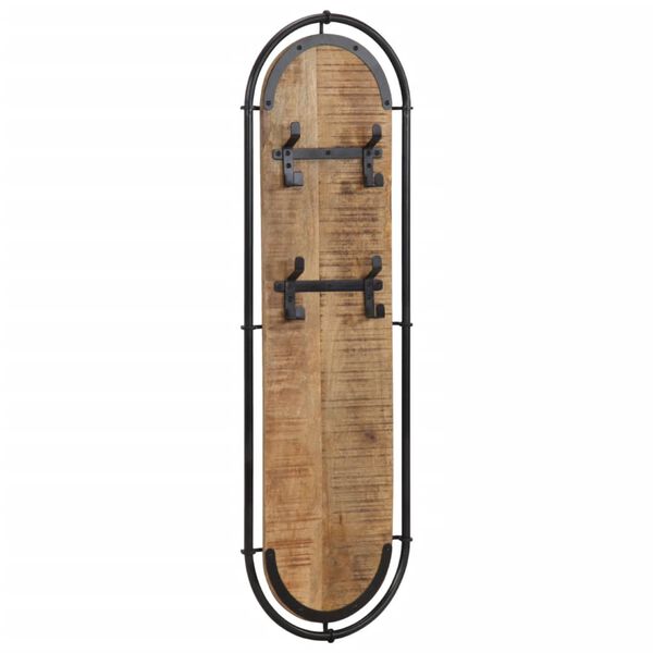 vidaXL Wieszaki na płaszcze, z 4 haczykami, 2 szt., lite drewno mango