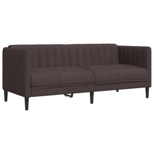 vidaXL Sofa 2-osobowa, ciemnobrązowa, tapicerowana tkaniną