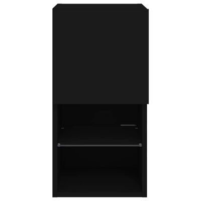 vidaXL Szafka pod telewizor, z LED, czarna, 30,5x30x60 cm