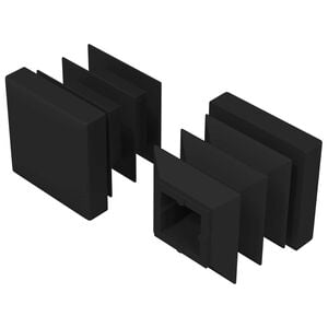 vidaXL Zaślepki Końcowe 2 szt. Czarny 15 x 15 x 15 mm PP
