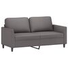vidaXL 2-osobowa sofa, szary, 140 cm, sztuczna skóra