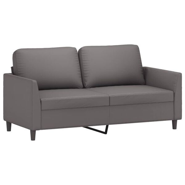 vidaXL 2-osobowa sofa, szary, 140 cm, sztuczna skóra