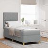 vidaXL Ł&oacute;żko z sprężyną LED z materacem Jasnoszary 80 x 200 cm tkanina