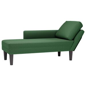 vidaXL Leżanka z Poduszką ciemnozielona Corduroy Fabric
