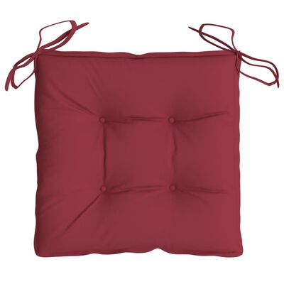 vidaXL Poduszki na krzesła 4 szt., winna czerwień, 40x40x7 cm, tkanina