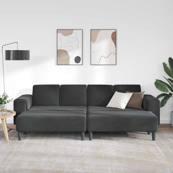 vidaXL Sofa do salonu 3 pcs Czarny