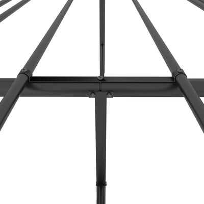 vidaXL Metalowa rama łóżka z wezgłowiem, czarna, 150x200 cm