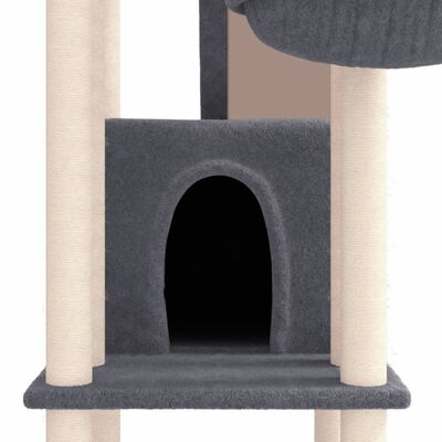 vidaXL Drapak dla kota z sizalowymi słupkami, ciemnoszary, 201 cm