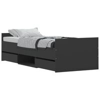vidaXL Rama łóżka z wezgłowiem i zanóżkiem, czarna, 75x190 cm