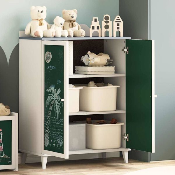 vidaXL Szukalnik z dwiema drzwiami i frontem z tablicy kredowej ROROS