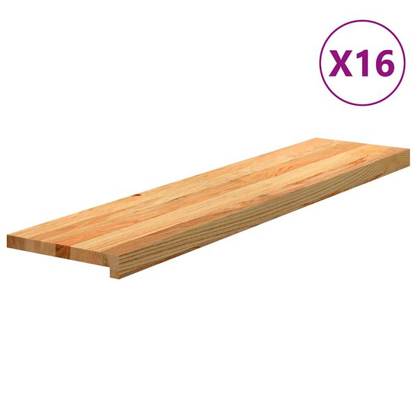 vidaXL Stopnie schodowe, 16 szt. brązowe 110x30x2cm lite drewno dębowe