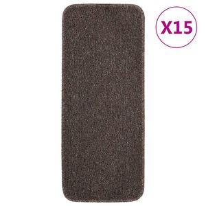 vidaXL Antypoślizgowe nakładki na schody, 15 szt., 60x25 cm, brązowe