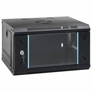vidaXL Szafa sieciowa z przechowywaniem Czarny 53 x 45 x 30 cm Stal