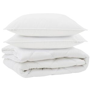 vidaXL Kołdra na każdą porę roku z poduszką 3 pcs Biały Mikrofibra